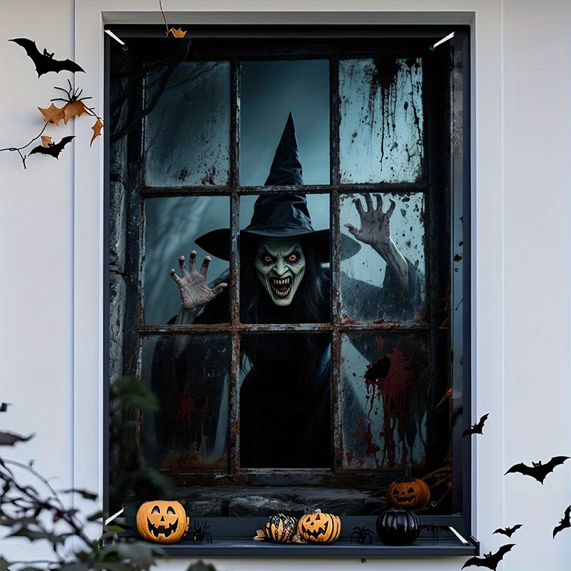Halloween Spooky Window Fabric Decoration