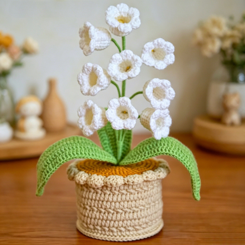 Exquisite Hand-Woven Yarn Potted Plant