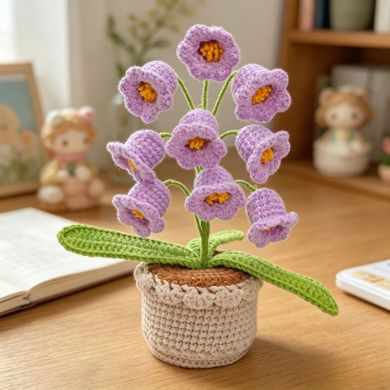 Exquisite Hand-Woven Yarn Potted Plant