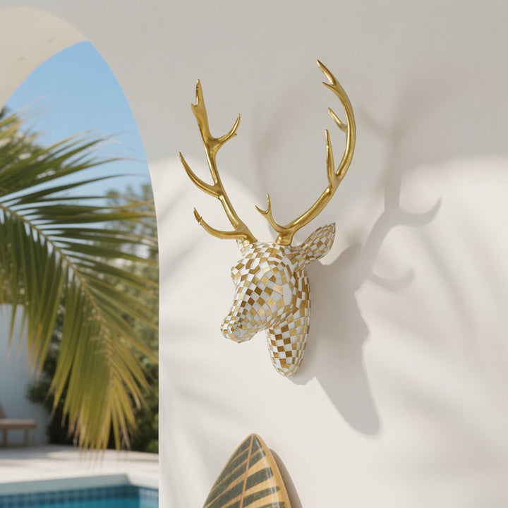 High-end resin mosaic deer head wall mount