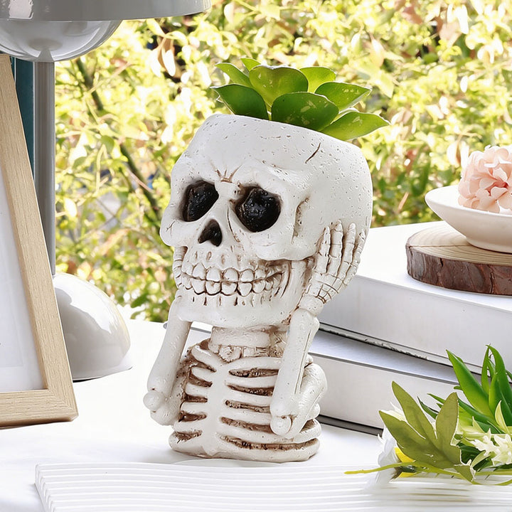 New Skull-Shaped Resin Planter Ornament