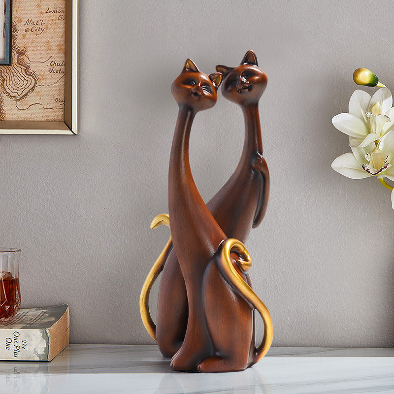 Water transfer printed cat figurine