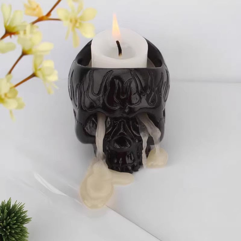 Small skull candlestick