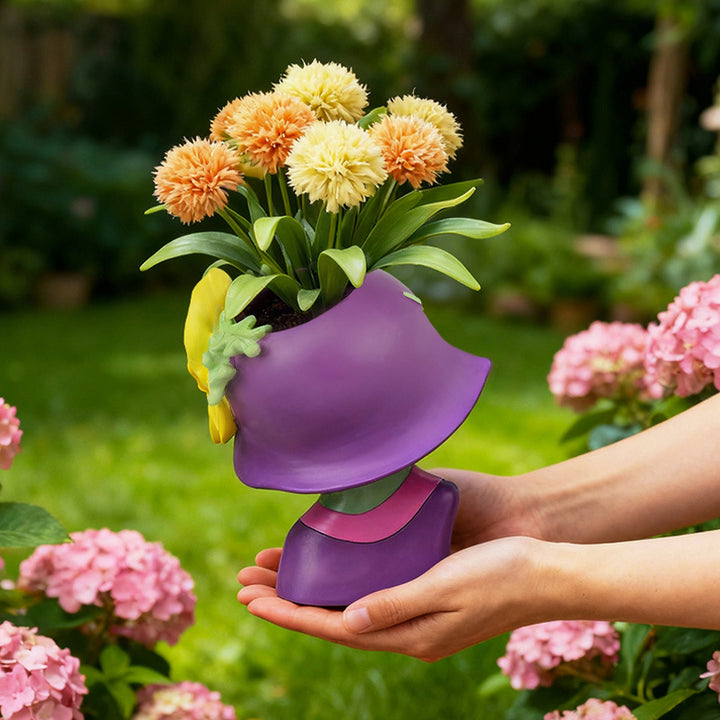 Artistic Face Planter Sculpture
