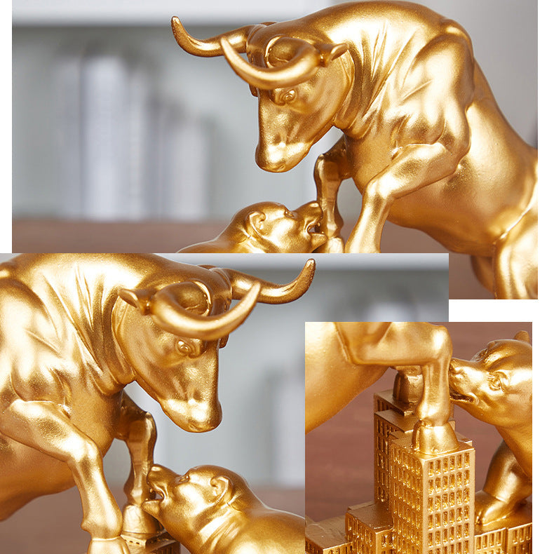 Best-Selling Resin Ornament: The Beauty of the Bull-Bear Battle