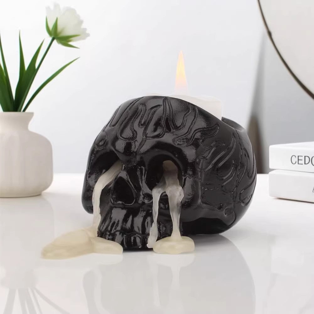 Small skull candlestick