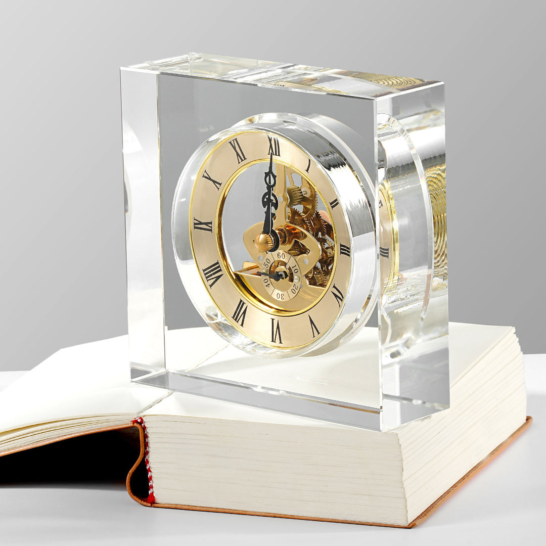 High-End Crystal Mechanical Clock Ornament