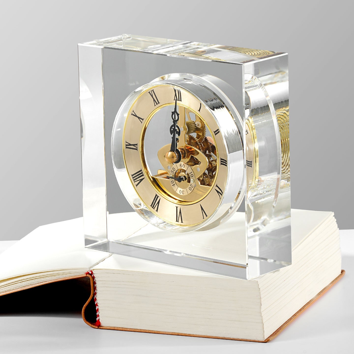 High-End Crystal Mechanical Clock Ornament