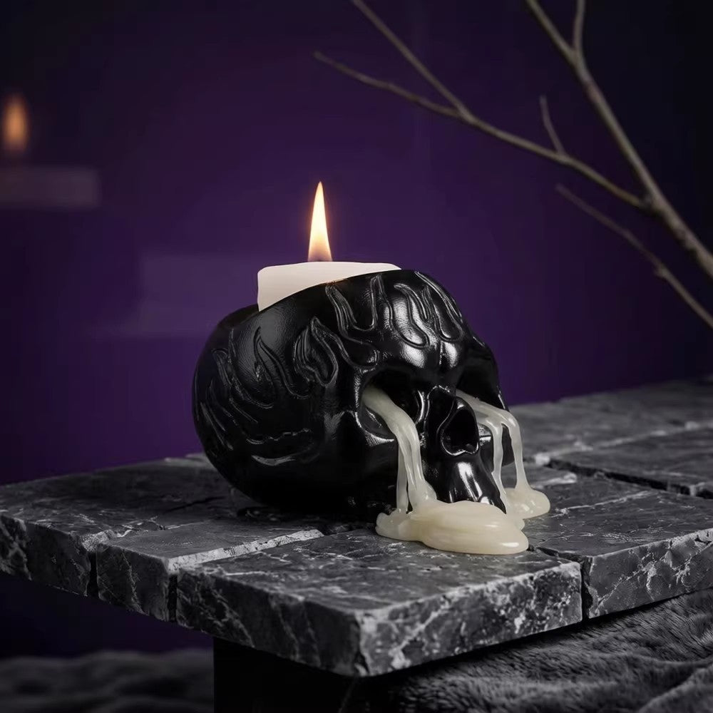 Small skull candlestick