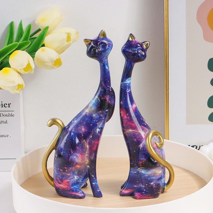 Water transfer printed cat figurine