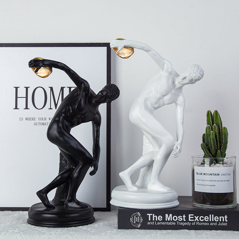 The Discobolus - Classical Greek Athlete Sculpture in Resin