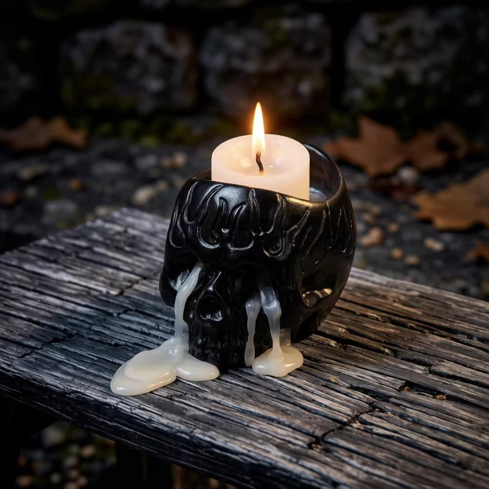Small skull candlestick