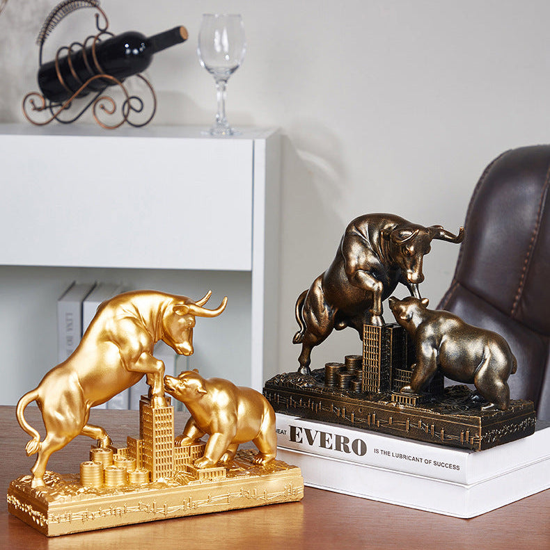 Best-Selling Resin Ornament: The Beauty of the Bull-Bear Battle