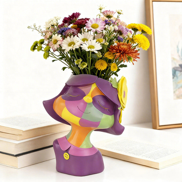 Artistic Face Planter Sculpture