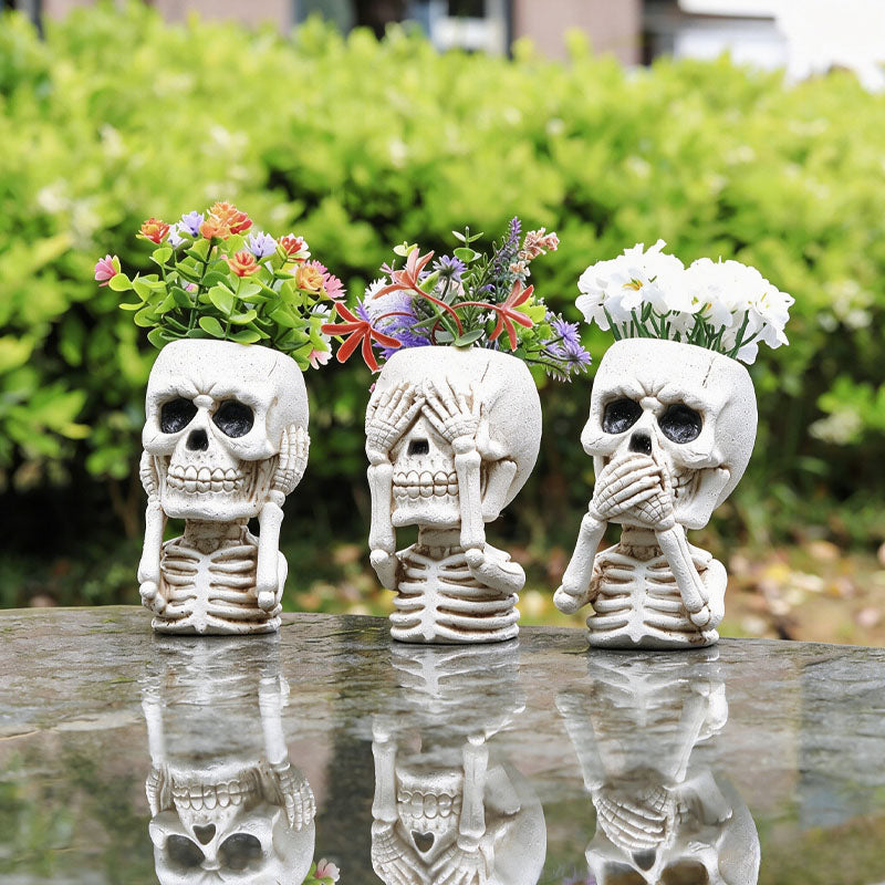 New Skull-Shaped Resin Planter Ornament