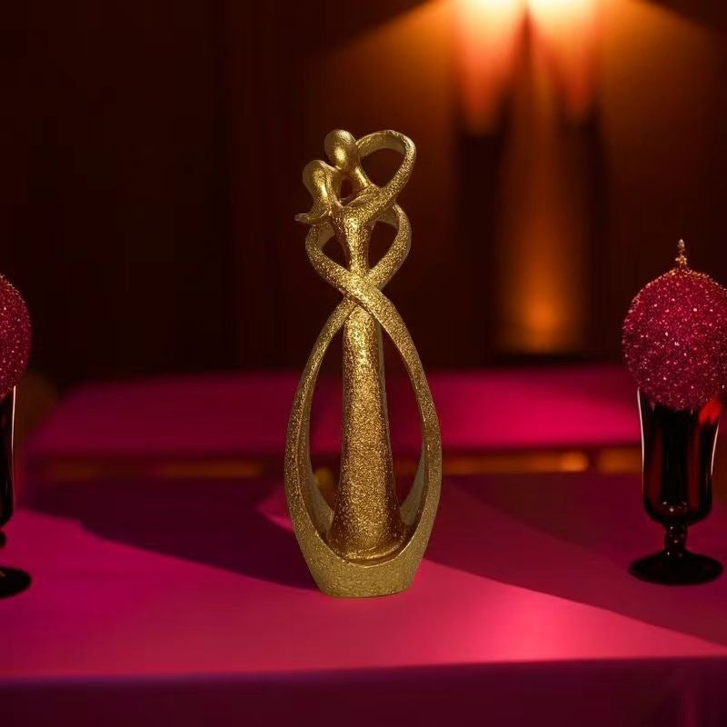 Eternal Embrace - Abstract Kissing Couple Sculpture