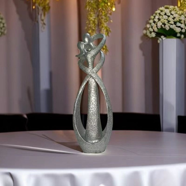 Eternal Embrace - Abstract Kissing Couple Sculpture
