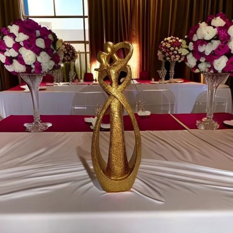 Eternal Embrace - Abstract Kissing Couple Sculpture