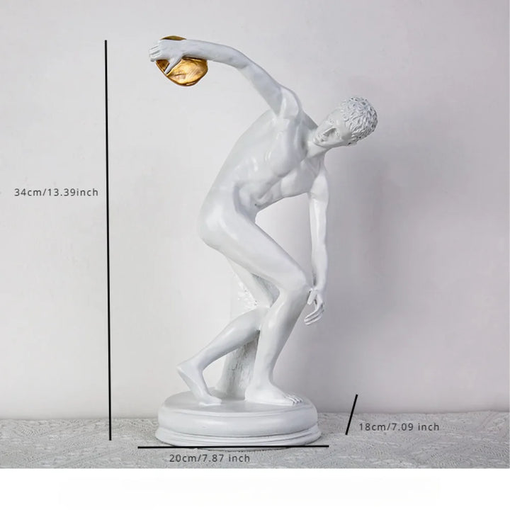 The Discobolus - Classical Greek Athlete Sculpture in Resin