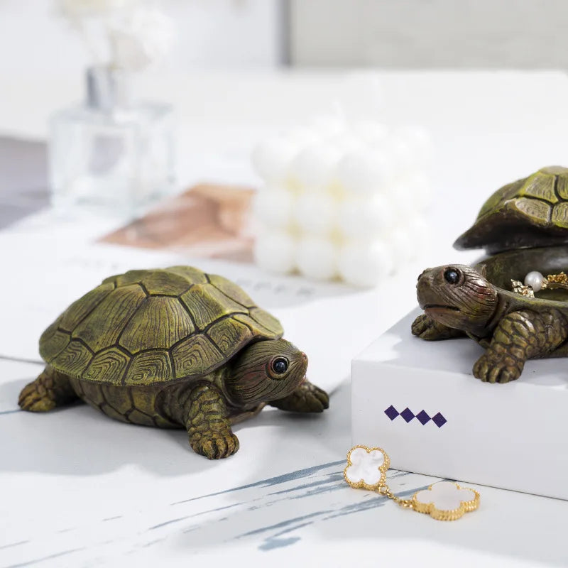 Turtle Treasure Box - Hinged Jewelry Catchall