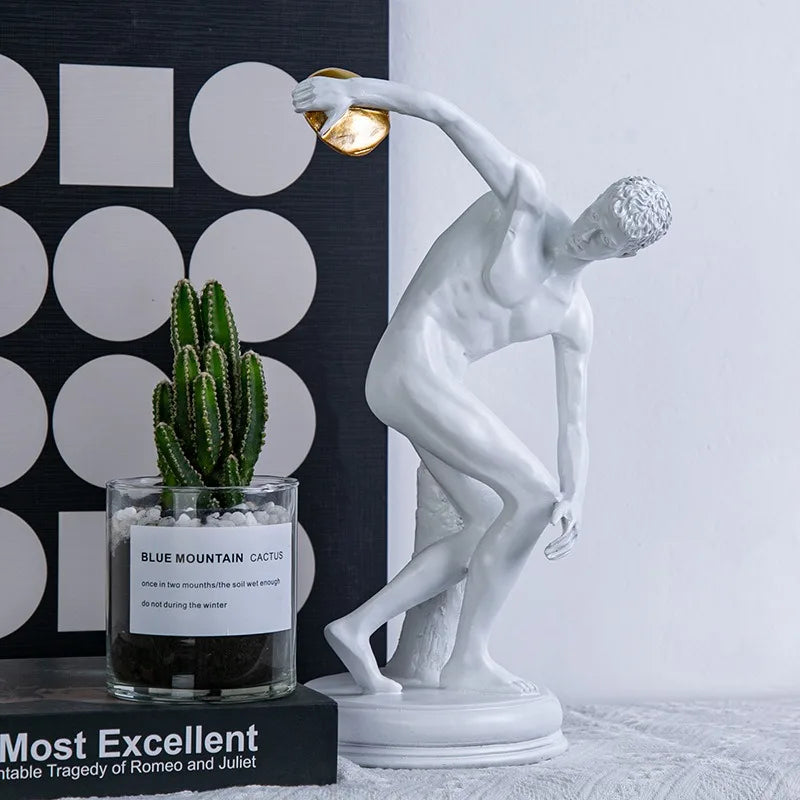 The Discobolus - Classical Greek Athlete Sculpture in Resin