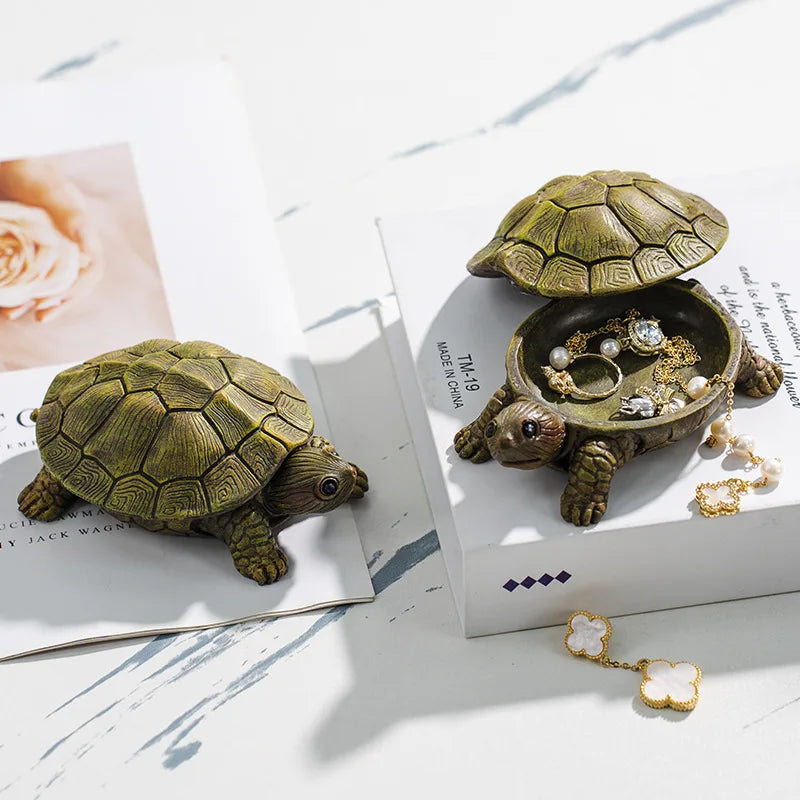 Turtle Treasure Box - Hinged Jewelry Catchall