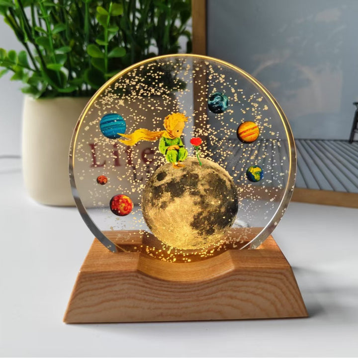 Starry Sky Color 3D Laser-Engraved Crystal Disc Night Light