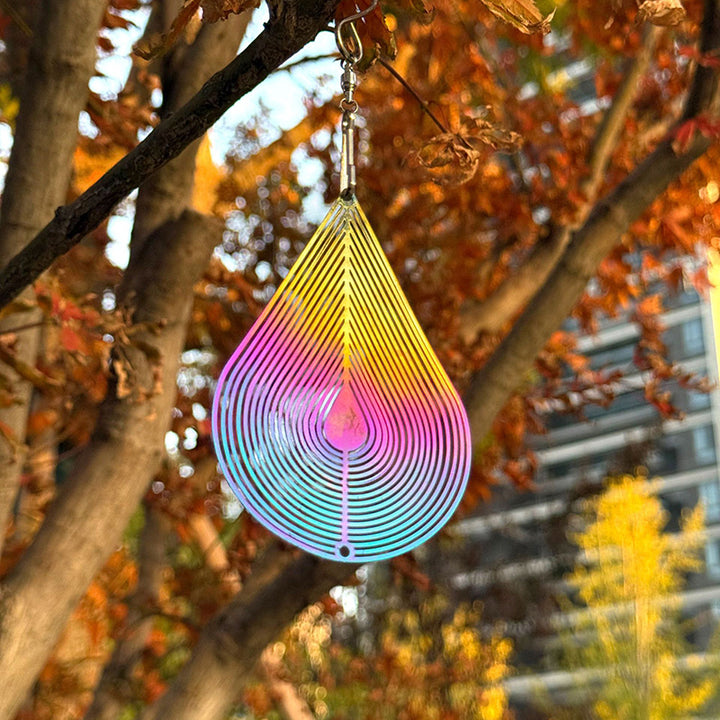 Stackable, rotatable teardrop-shaped wind chime ornament