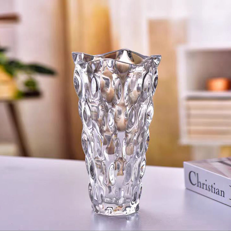 Creative wavy-pattern crystal vase