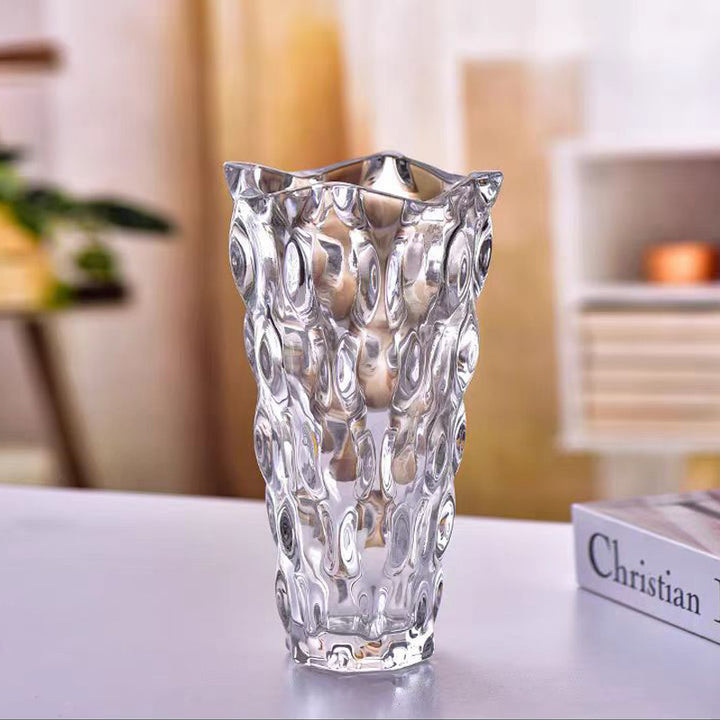 Creative wavy-pattern crystal vase