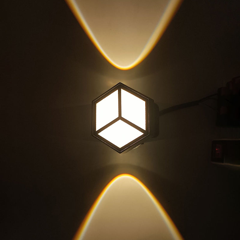 Waterproof aluminum cube LED wall light