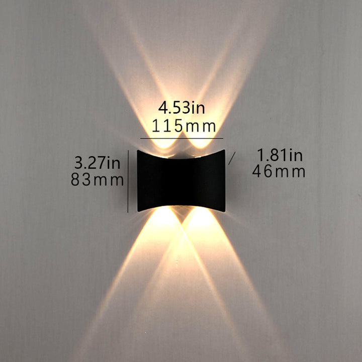 Waterproof dual-head outdoor wall light with plastic housing