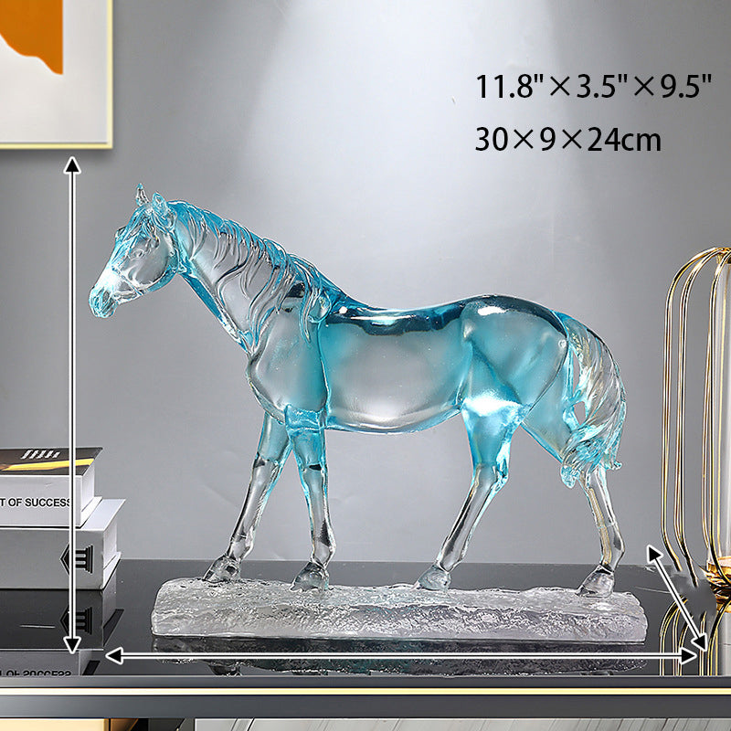 High-end transparent resin horse figurine