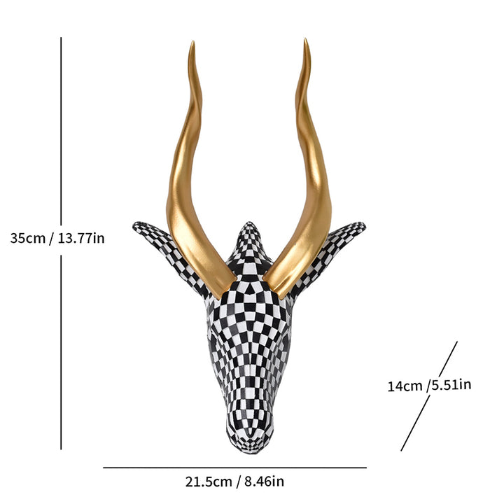 High-end resin mosaic antelope head wall decoration