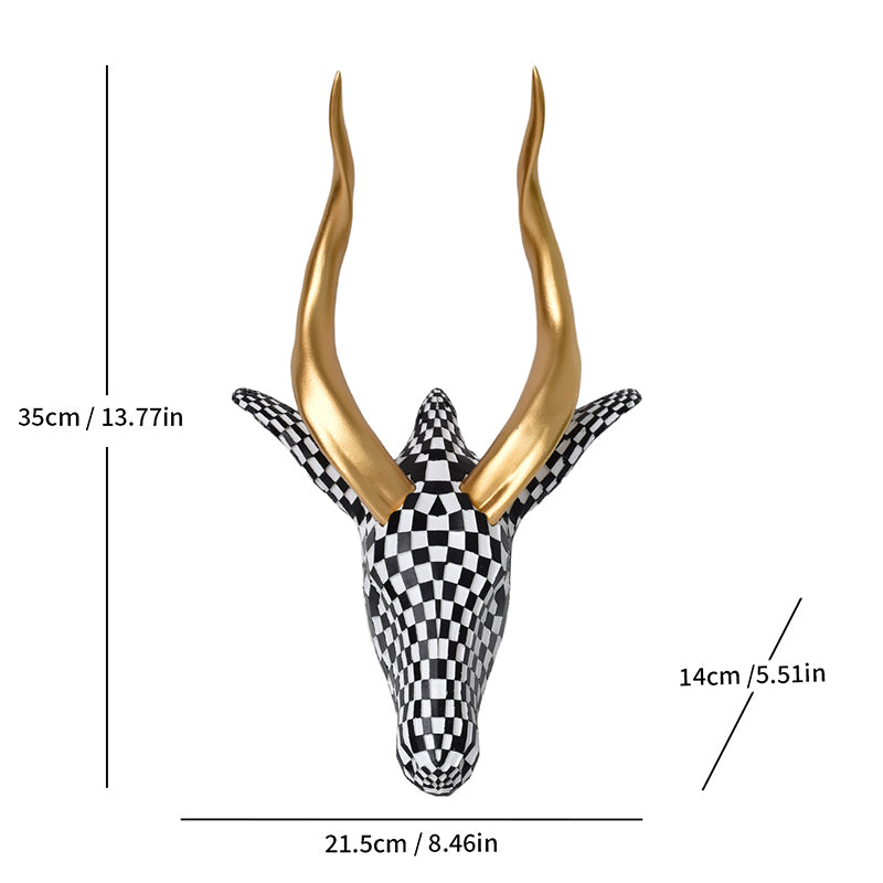 High-end resin mosaic antelope head wall decoration