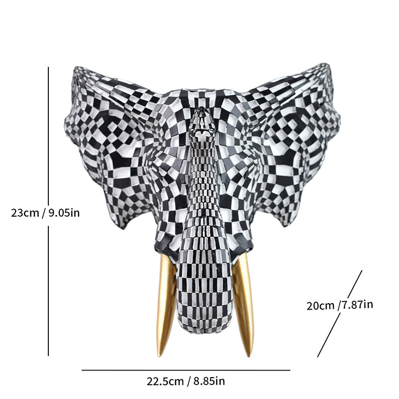 High-end resin mosaic elephant head wall mount