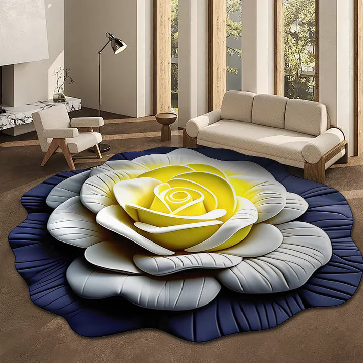 Exquisite 3D Floral Pattern Non-Slip Diatomaceous Earth Mat