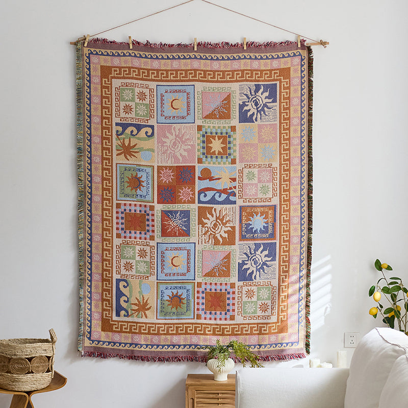 "Instagram-style" fabric wall hanging with cotton tassels