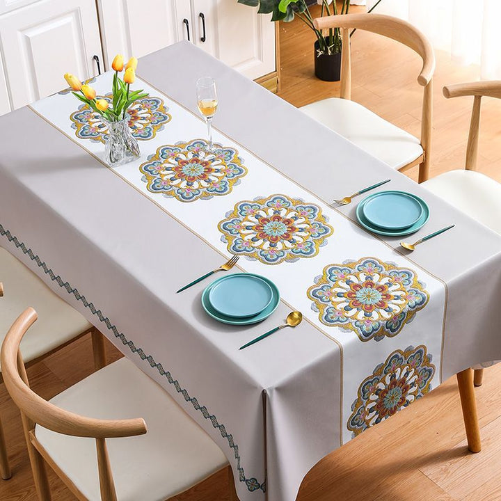 Premium-feel tablecloth: waterproof, oil-resistant, and heat-resistant.