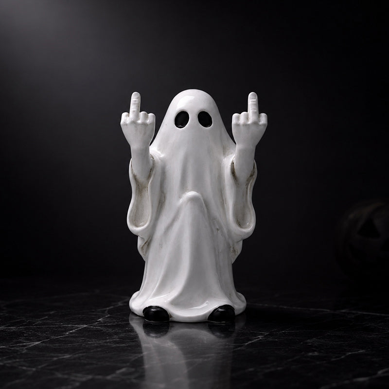 Fun Resin Ghost Hand-Gesture Ornament