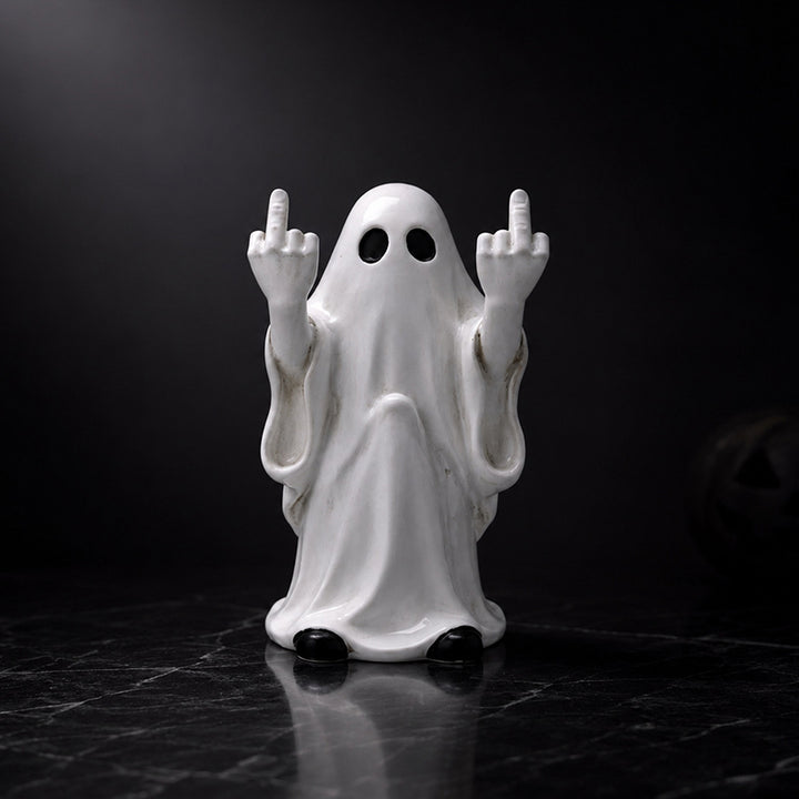 Fun Resin Ghost Hand-Gesture Ornament