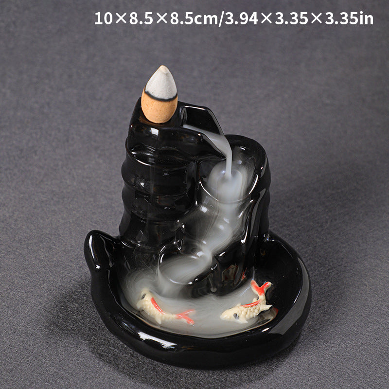 Ceramic Backflow Incense Burner Ornament