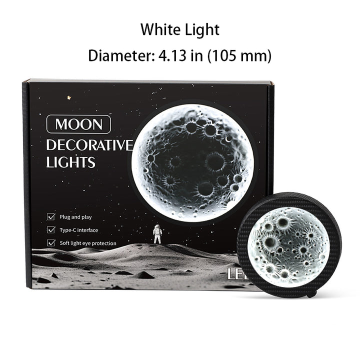 3D Relief Moon-Themed Car Window Decorative Light