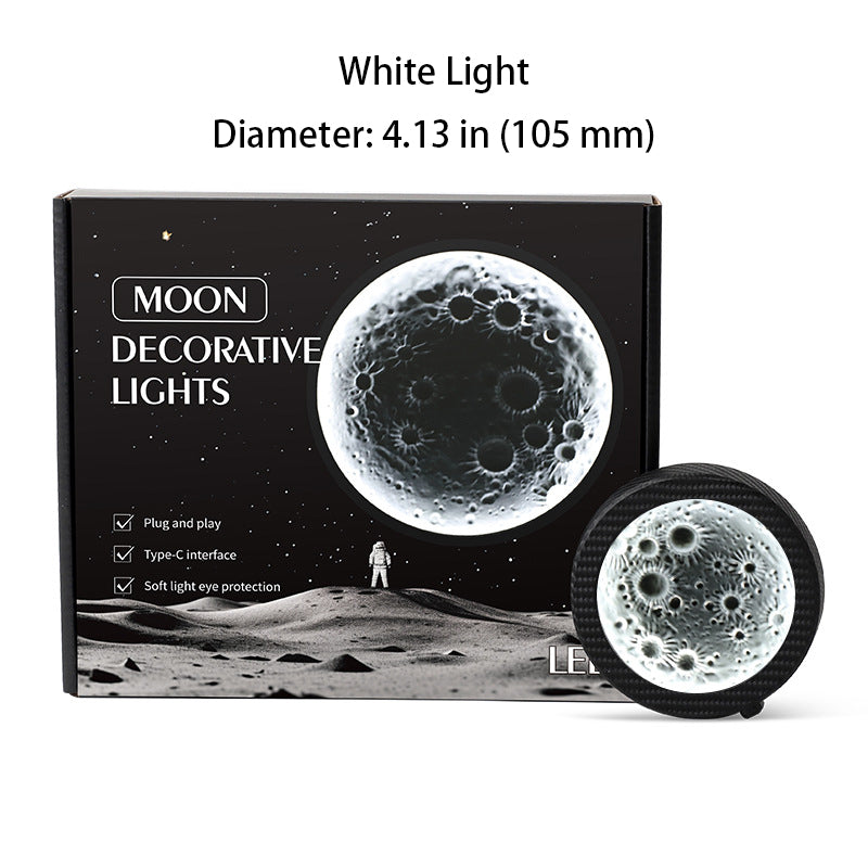 3D Relief Moon-Themed Car Window Decorative Light