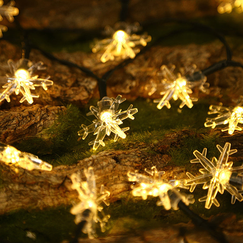 New Waterproof LED Solar Snowflake-Shaped String Lights
