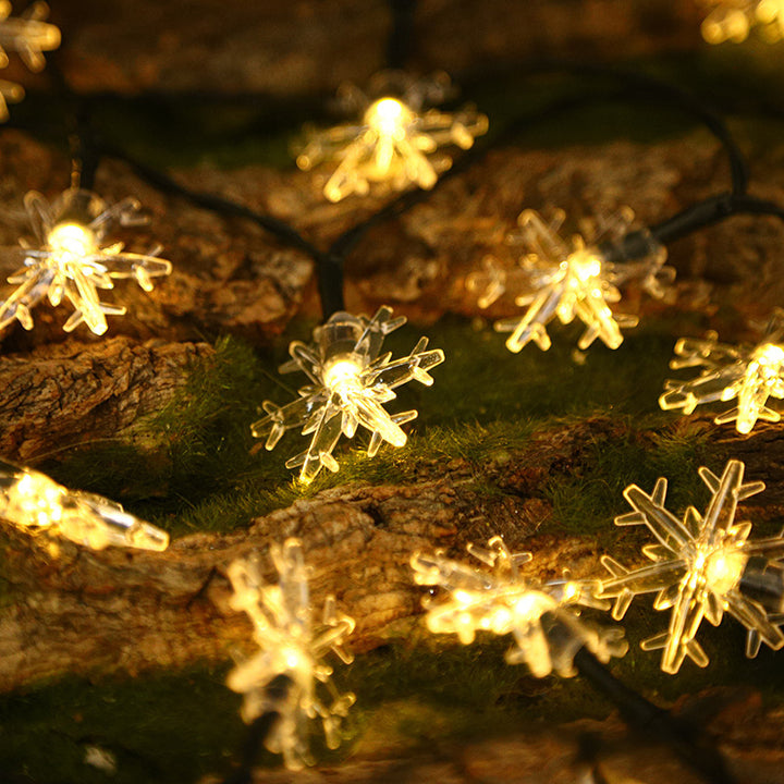 New Waterproof LED Solar Snowflake-Shaped String Lights