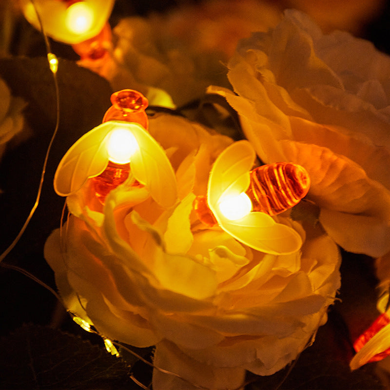 New Waterproof Solar-Powered Bee-Shaped LED String Lights