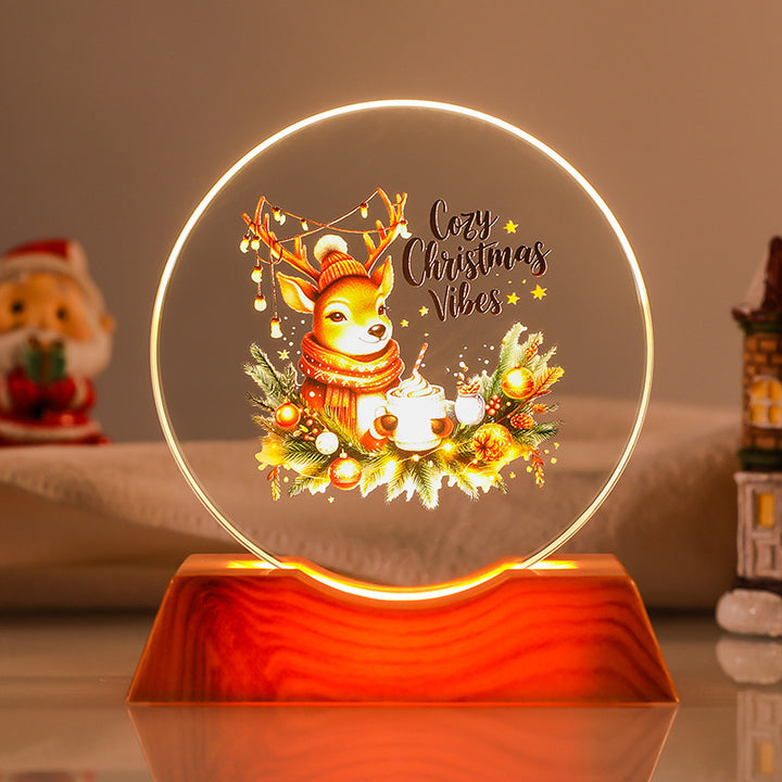 Crystal Holiday Decorative Gift + Small Light-Up Base Night Light