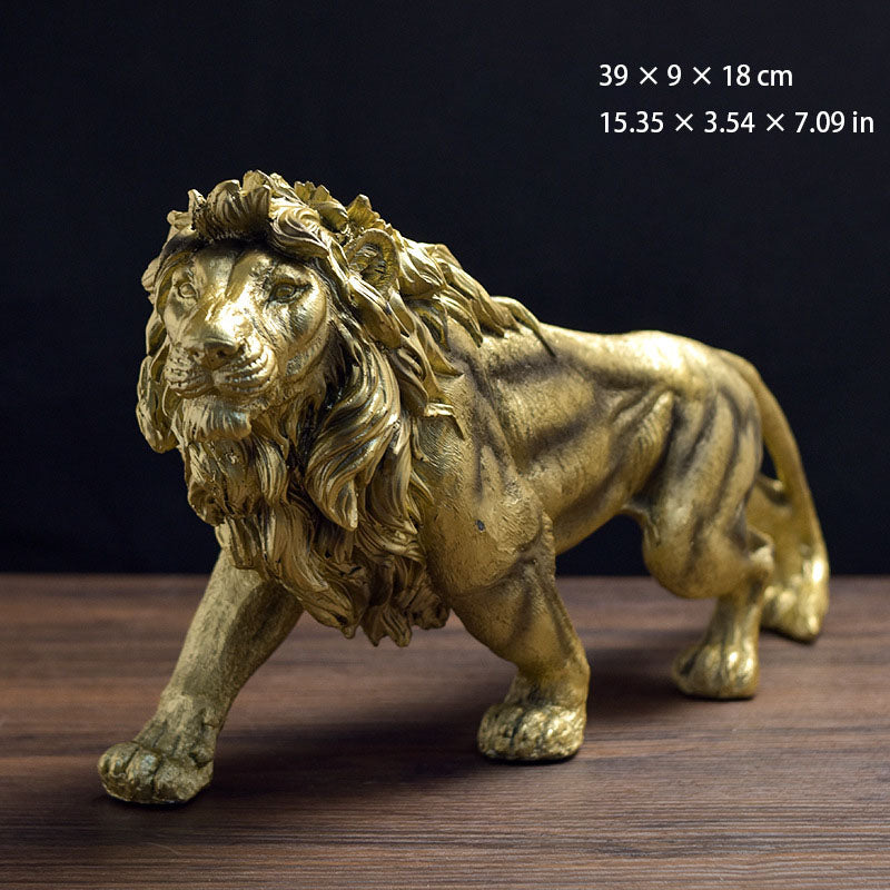 Majestic Golden Lion Sculpture – Symbol of Strength, Courage & Leadership