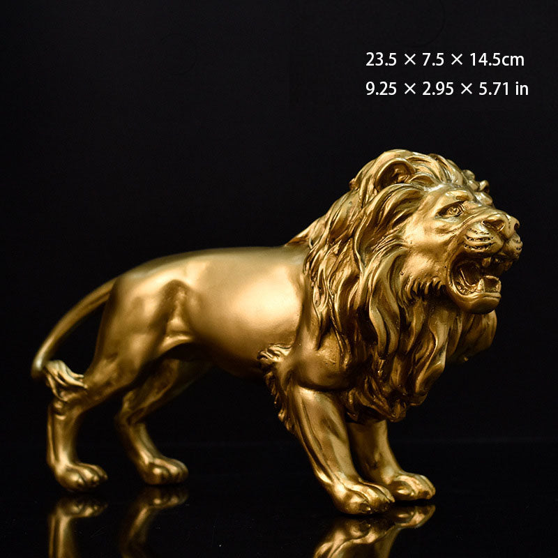 Majestic Golden Lion Sculpture – Symbol of Strength, Courage & Leadership